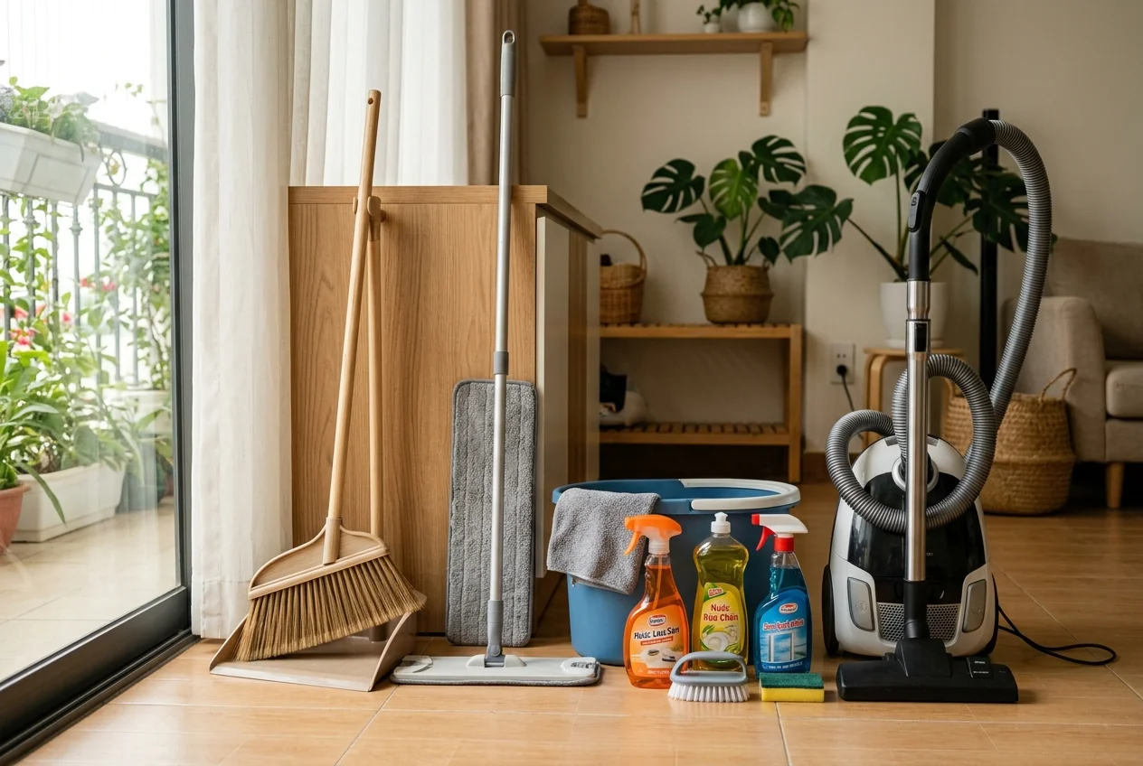 Dụng cụ dọn nhà cơ bản cần có