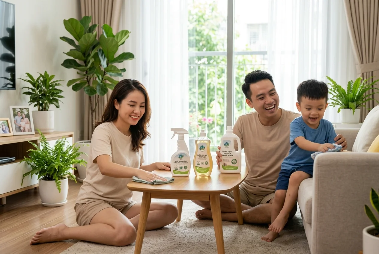 Hóa chất dọn nhà an toàn cho gia đình có trẻ em