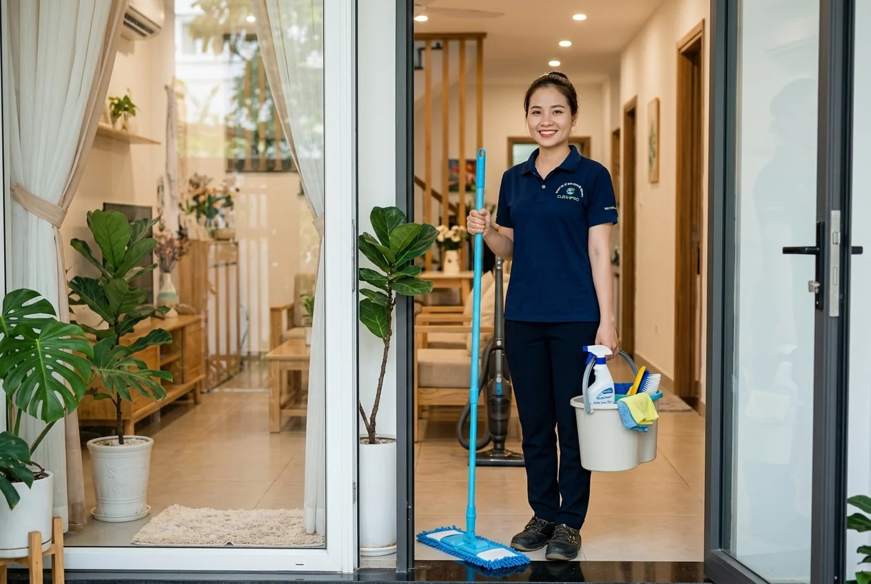 Nhân viên dọn nhà định kỳ tại Hạ Long