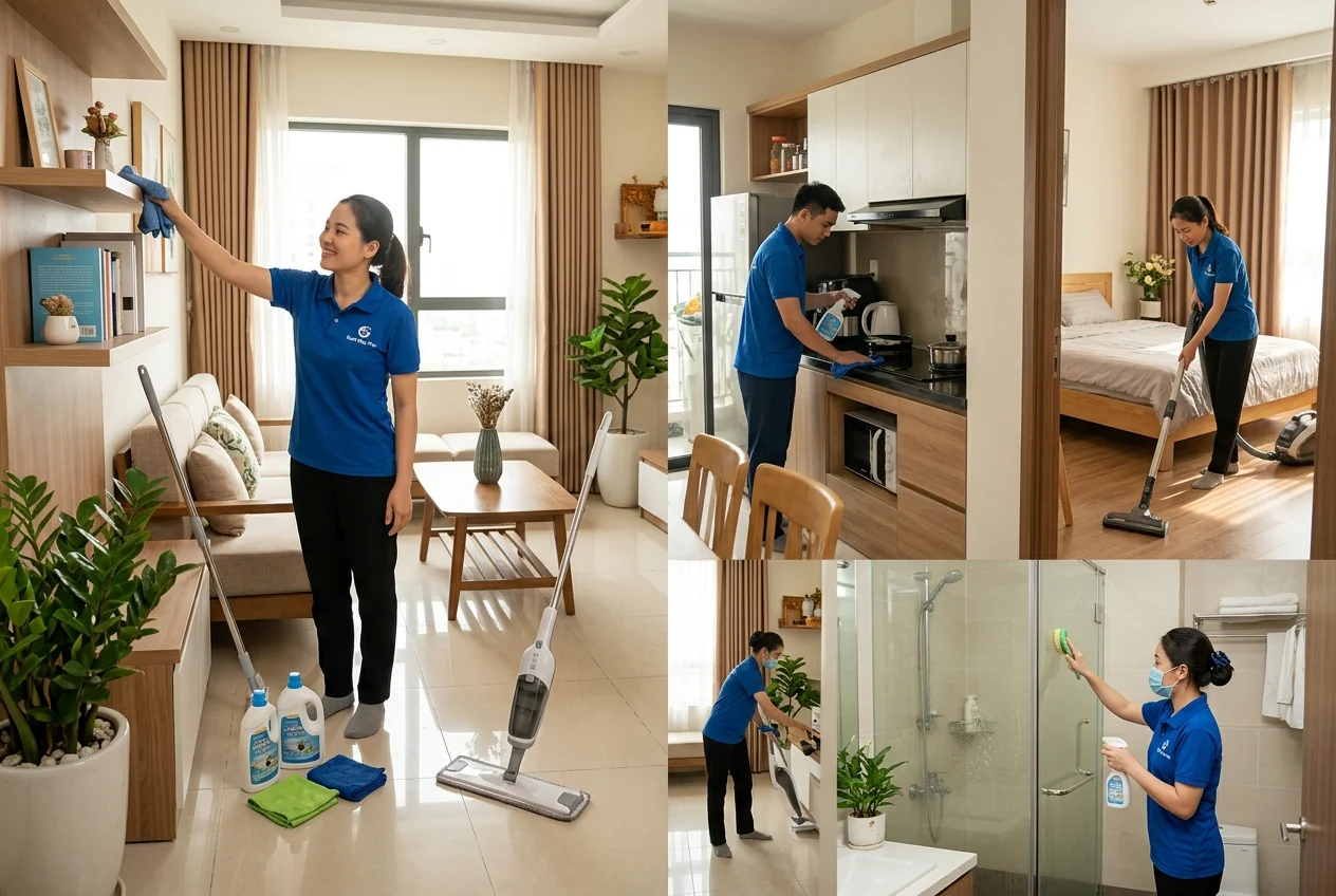 Quy trình dọn nhà theo từng khu vực - phòng ngủ, bếp, phòng tắm, ban công