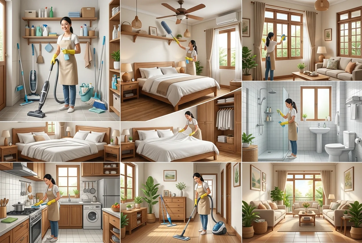 Quy trình Tổng vệ sinh nhà ở theo từng bước