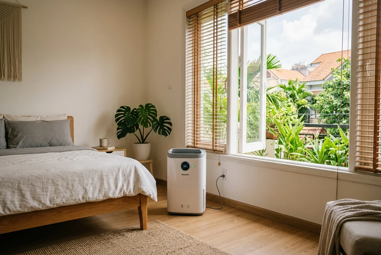 Máy hút ẩm và thông gió ngăn ngừa nấm mốc tái phát trong nhà