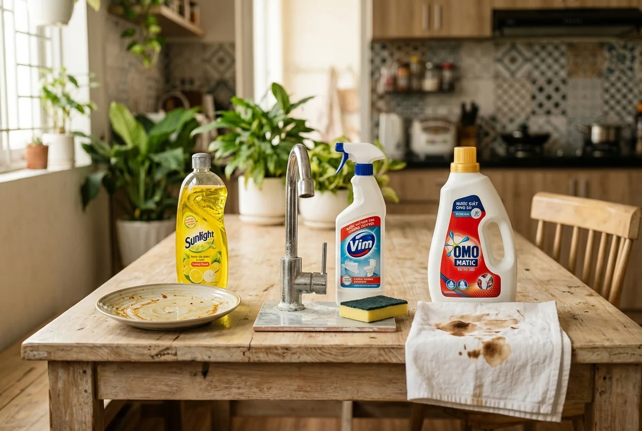 Các loại vết bẩn cứng đầu và hóa chất xử lý đúng theo từng loại
