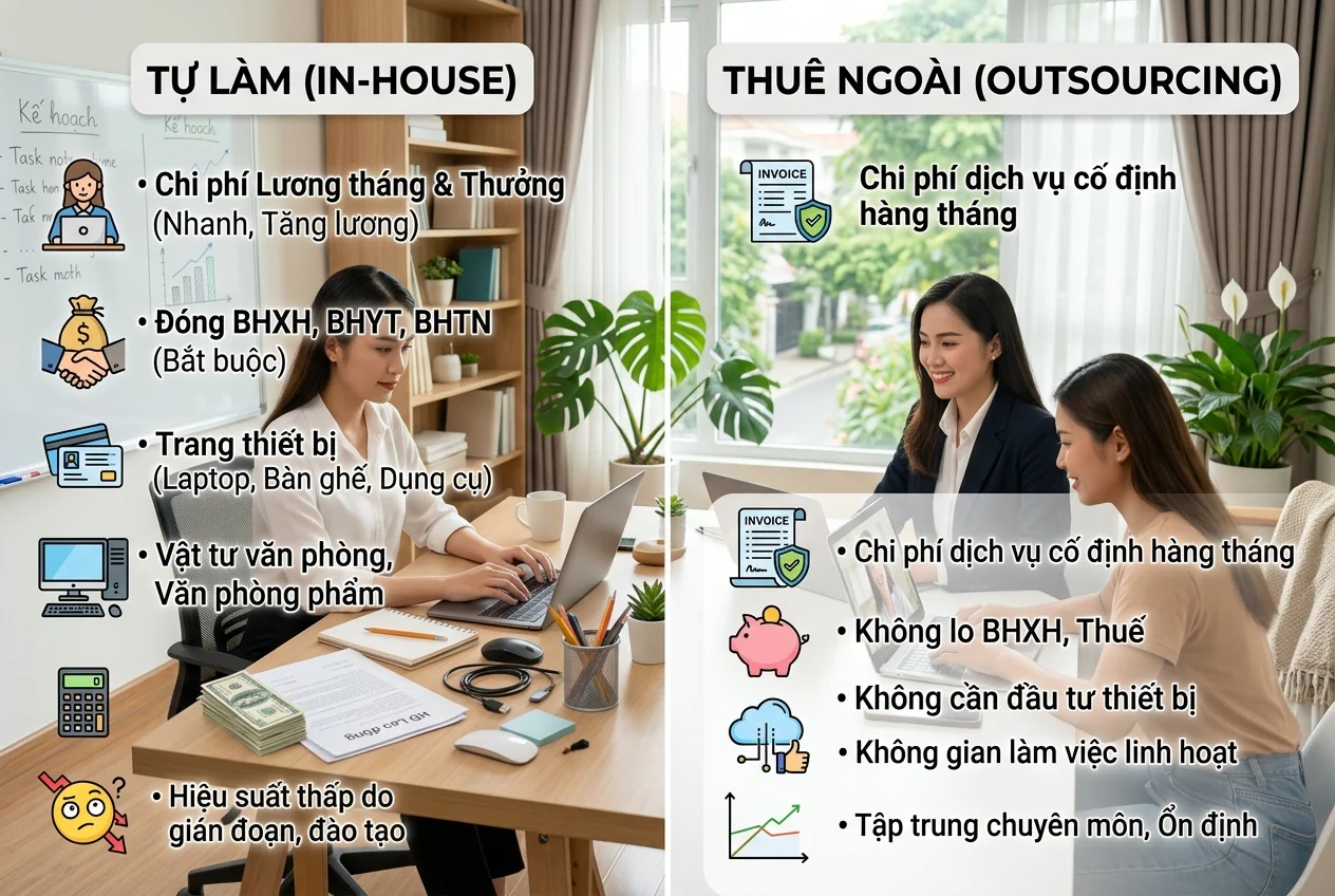 Bảng so sánh chi phí tự vệ sinh văn phòng và thuê dịch vụ chuyên nghiệp