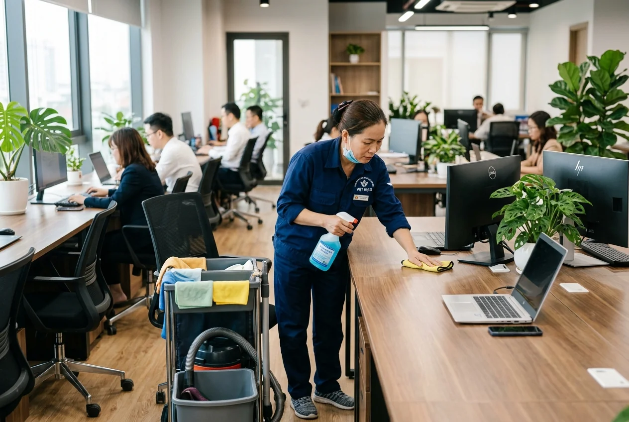 Dịch vụ vệ sinh văn phòng định kỳ tại Hạ Long