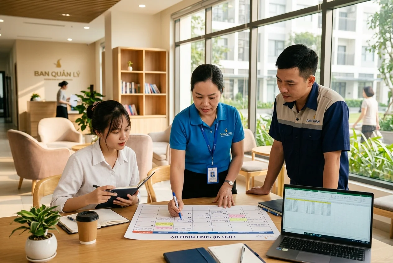 Hướng dẫn điều chỉnh lịch vệ sinh công nghiệp định kỳ phù hợp với thực tế công trình