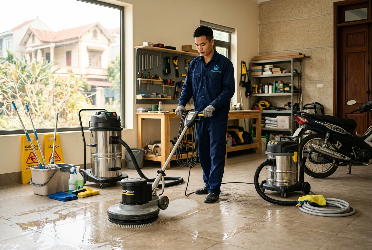 Thiết bị vệ sinh nhà xưởng chuyên dụng - máy chà sàn, máy hút dầu, máy áp lực