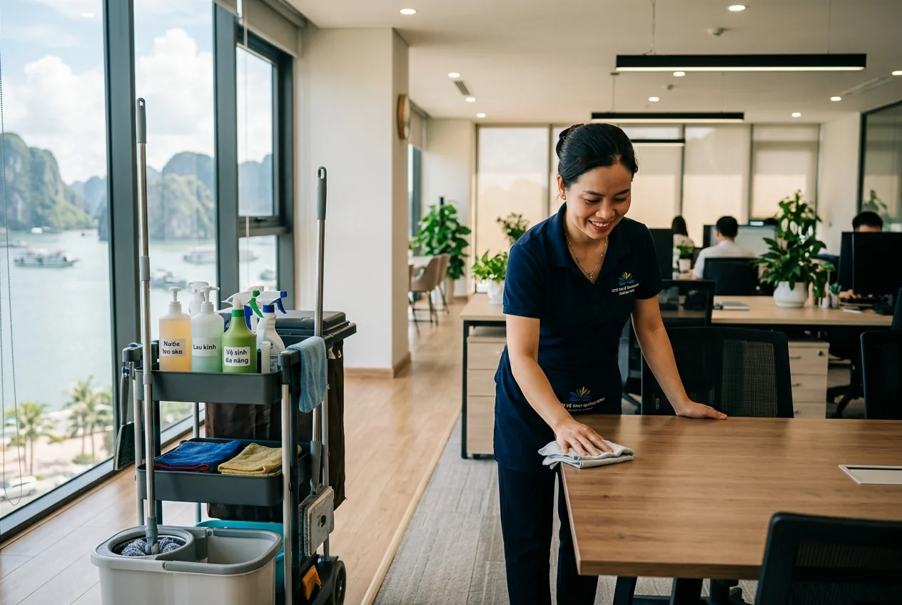 Vệ sinh văn phòng định kỳ tại Hạ Long Quảng Ninh với đội ngũ chuyên nghiệp