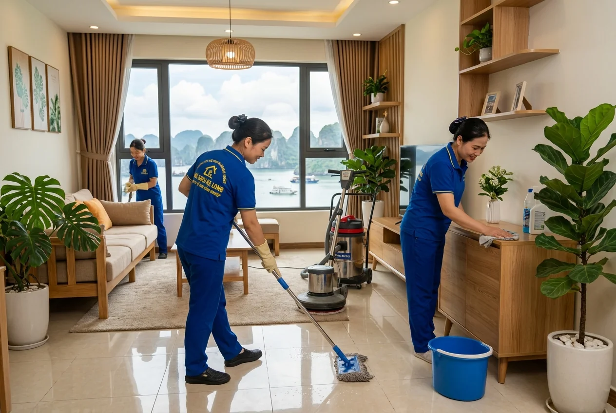 Dịch vụ vệ sinh công nghiệp Hạ Long - Nhà sạch Hạ Long