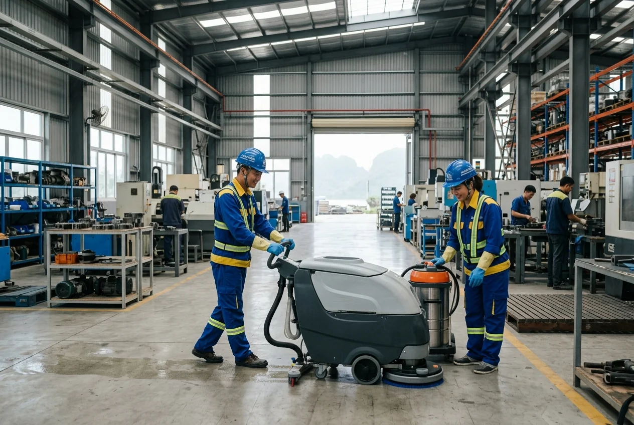 Dịch vụ vệ sinh công nghiệp tại Quảng Ninh - nhà xưởng và văn phòng khu vực Hạ Long